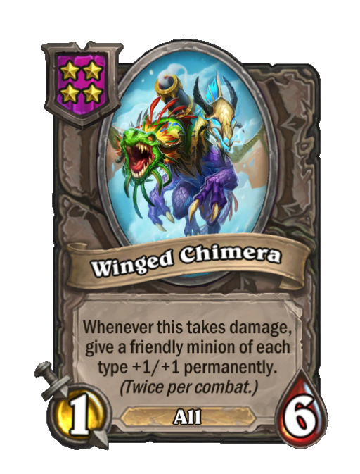 Winged Chimera — Tier 4 — All — Minion — 1/6 — Hearthstone Battlegrounds card