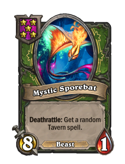 Mystic Sporebat — Tier 5 — Beast — Minion — 8/1 — Deathrattle — Hearthstone Battlegrounds card