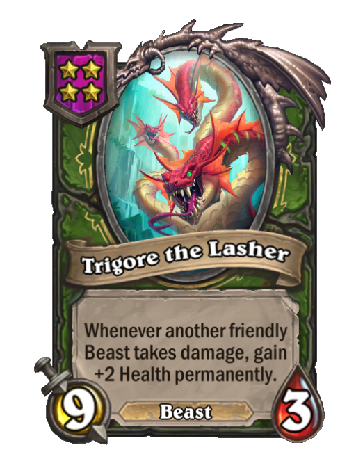 Trigore the Lasher — Tier 4 — Beast — Minion — 9/3 — Hearthstone Battlegrounds card
