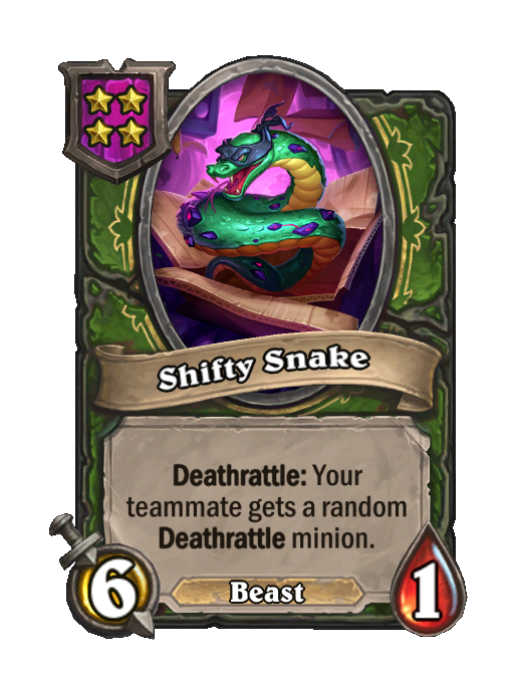 Shifty Snake — Tier 4 — Beast — Minion — 6/1 — Deathrattle — Hearthstone Battlegrounds card