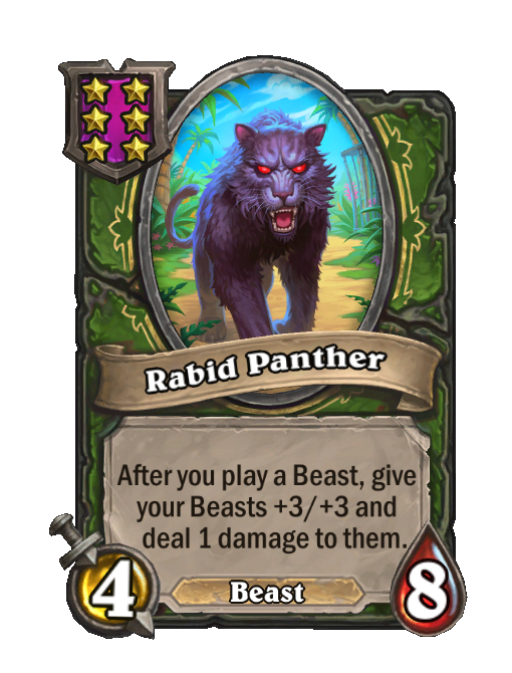 Rabid Panther — Tier 6 — Beast — Minion — 4/8 — Hearthstone Battlegrounds card