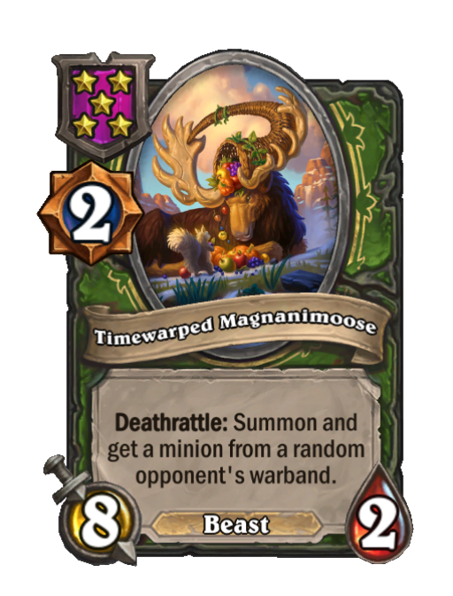 Timewarped Magnanimoose — Tier 5 — Beast — Minion — 8/2 — Deathrattle — Hearthstone Battlegrounds card