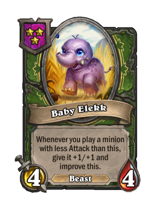 Baby Elekk — Tier 3 — Beast — Minion — 4/4 — Hearthstone Battlegrounds card