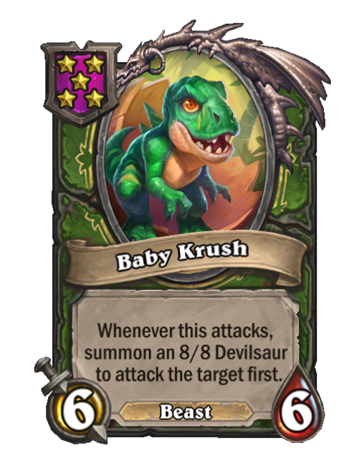 Baby Krush — Tier 5 — Beast — Minion — 6/6 — Hearthstone Battlegrounds card