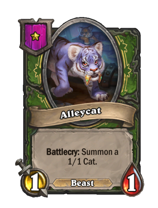 Alleycat — Tier 1 — Beast — Minion — 1/1 — Battlecry — Hearthstone Battlegrounds card