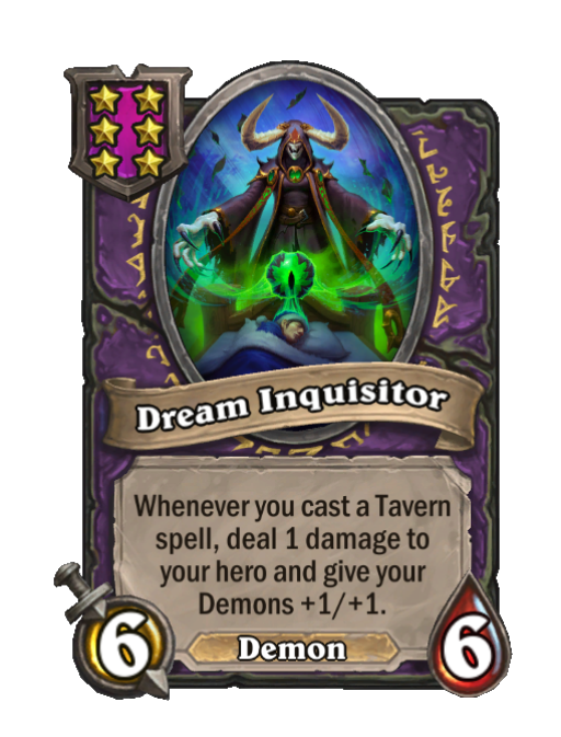 Dream Inquisitor — Tier 6 — Demon — Minion — 6/6 — Hearthstone Battlegrounds card