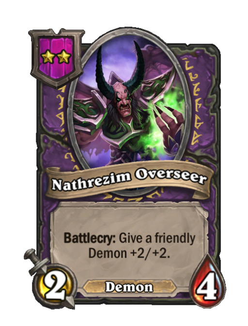 Nathrezim Overseer — Tier 2 — Demon — Minion — 2/4 — Battlecry — Hearthstone Battlegrounds card