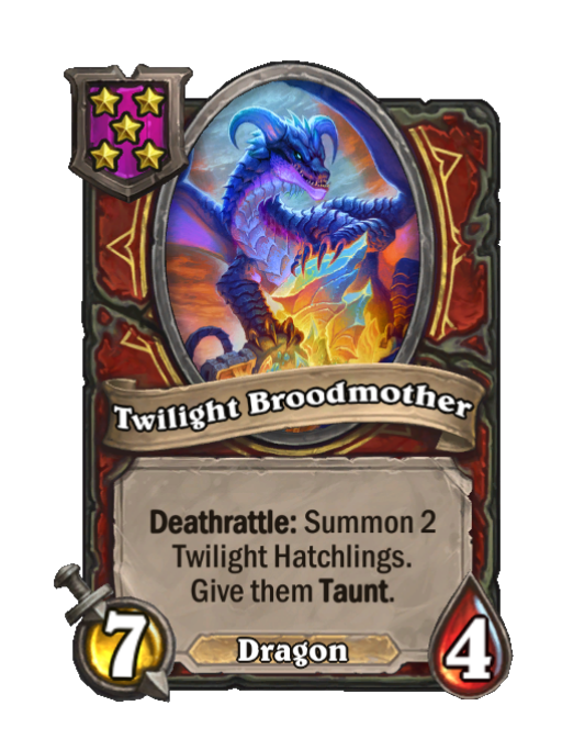 Twilight Broodmother — Tier 5 — Dragon — Minion — 7/4 — Deathrattle — Hearthstone Battlegrounds card