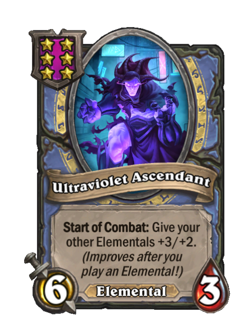 Ultraviolet Ascendant — Tier 6 — Elemental — Minion — 6/3 — Start of Combat — Hearthstone Battlegrounds card