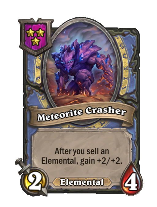Meteorite Crasher — Tier 3 — Elemental — Minion — 2/4 — Hearthstone Battlegrounds card