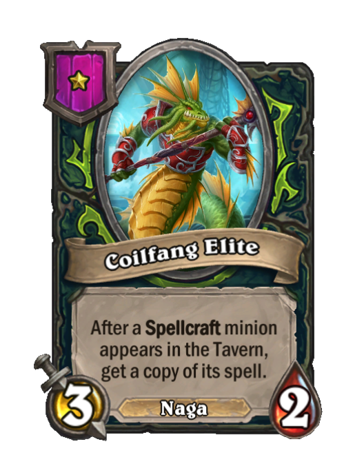Coilfang Elite — Tier 1 — Naga — Minion — 3/2 — Hearthstone Battlegrounds card