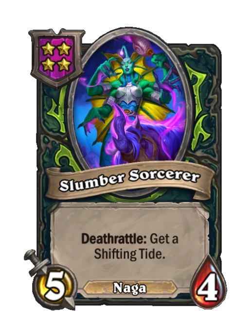 Slumber Sorcerer — Tier 4 — Naga — Minion — 5/4 — Deathrattle — Hearthstone Battlegrounds card