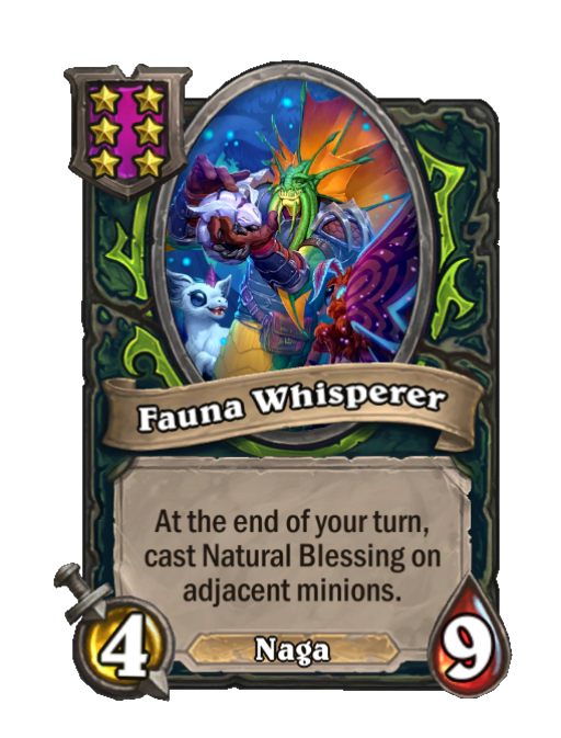Fauna Whisperer — Tier 6 — Naga — Minion — 4/9 — End of Turn — Hearthstone Battlegrounds card