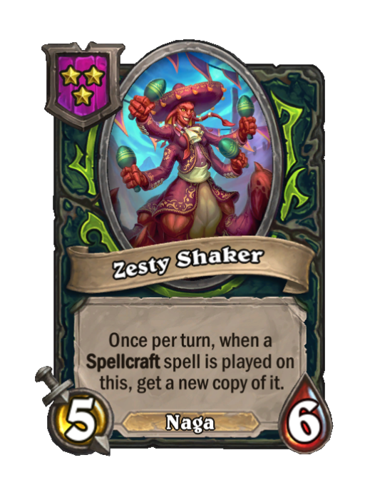 Zesty Shaker — Tier 3 — Naga — Minion — 5/6 — Hearthstone Battlegrounds card