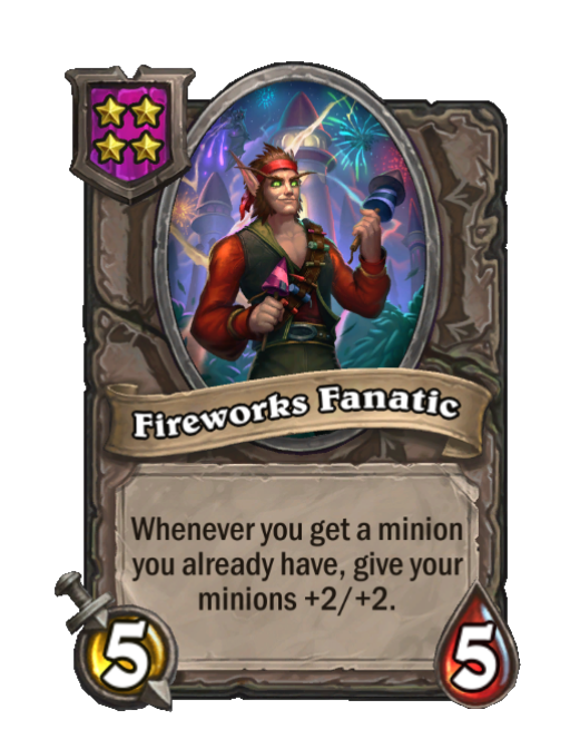 Fireworks Fanatic — Tier 4 — Minion — 5/5 — Hearthstone Battlegrounds card