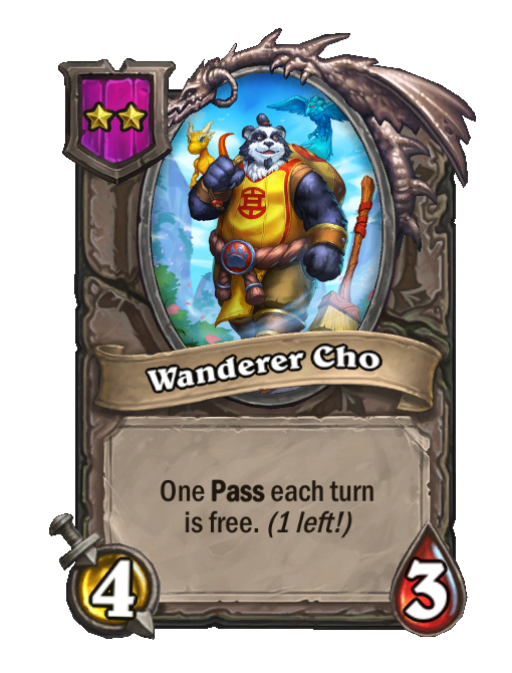 Wanderer Cho — Tier 2 — Minion — 4/3 — Pass — Hearthstone Battlegrounds card