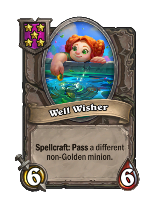 Well Wisher — Tier 5 — Minion — 6/6 — Spellcraft, Pass — Hearthstone Battlegrounds card