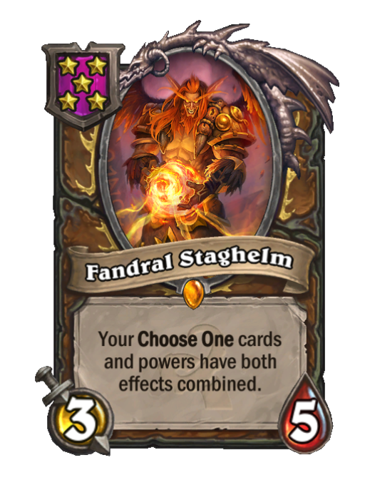 Fandral Staghelm — Tier 5 — Minion — 3/5 — Aura — Hearthstone Battlegrounds card