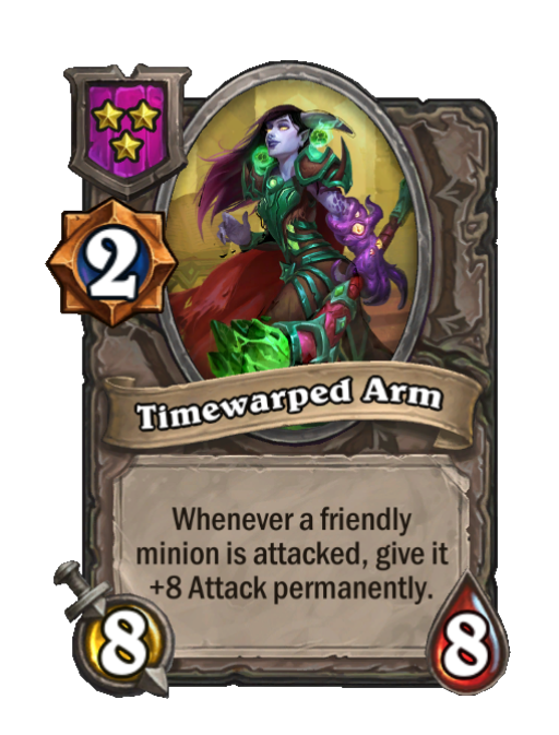 Timewarped Arm — Tier 3 — Minion — 8/8 — Hearthstone Battlegrounds card