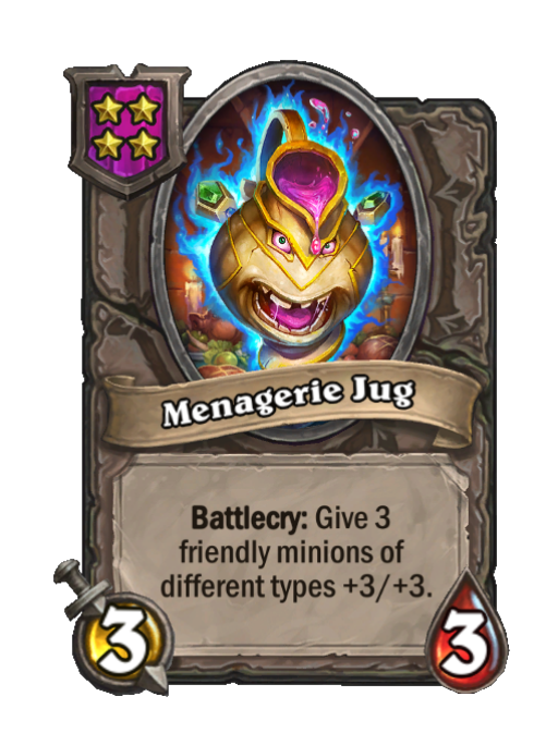 Menagerie Jug — Tier 4 — Minion — 3/3 — Battlecry — Hearthstone Battlegrounds card