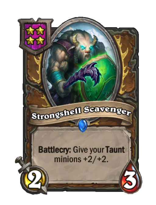 Strongshell Scavenger — Tier 4 — Minion — 2/3 — Battlecry — Hearthstone Battlegrounds card