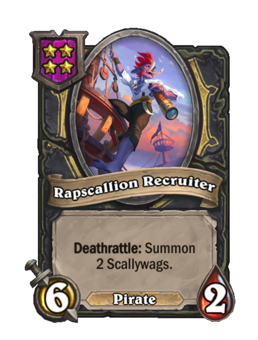 Rapscallion Recruiter — Tier 4 — Pirate — Minion — 6/2 — Deathrattle — Hearthstone Battlegrounds card