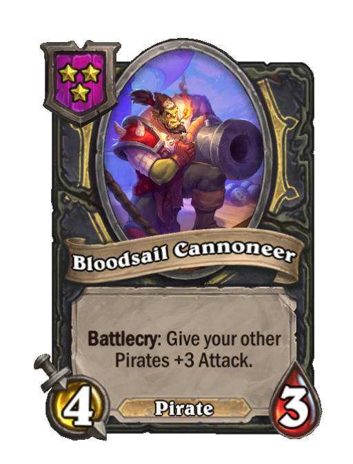 Bloodsail Cannoneer — Tier 3 — Pirate — Minion — 4/3 — Battlecry — Hearthstone Battlegrounds card