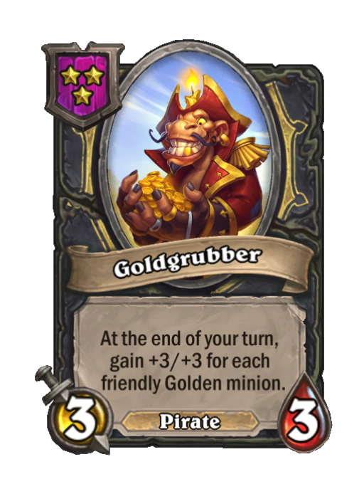 Goldgrubber — Tier 3 — Pirate — Minion — 3/3 — End of Turn — Hearthstone Battlegrounds card