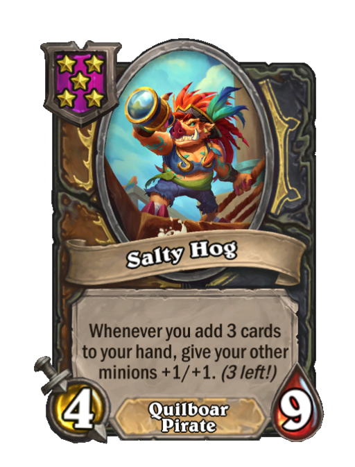 Salty Hog — Tier 5 — Quilboar/Pirate — Minion — 4/9 — Hearthstone Battlegrounds card