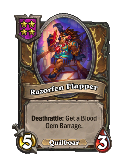 Razorfen Flapper — Tier 4 — Quilboar — Minion — 5/3 — Deathrattle — Hearthstone Battlegrounds card