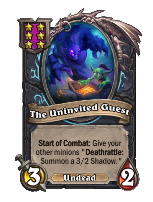 The Uninvited Guest — Tier 6 — Undead — Minion — 3/2 — Start of Combat — Hearthstone Battlegrounds card