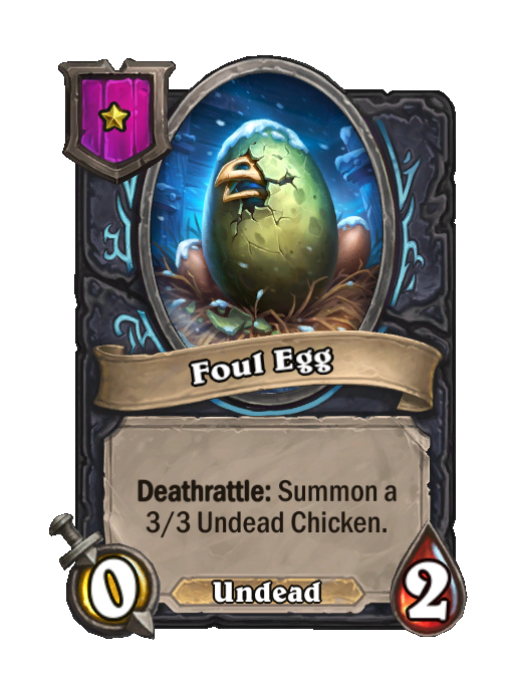 Foul Egg — Tier 1 — Undead — Minion — 0/2 — Deathrattle — Hearthstone Battlegrounds card