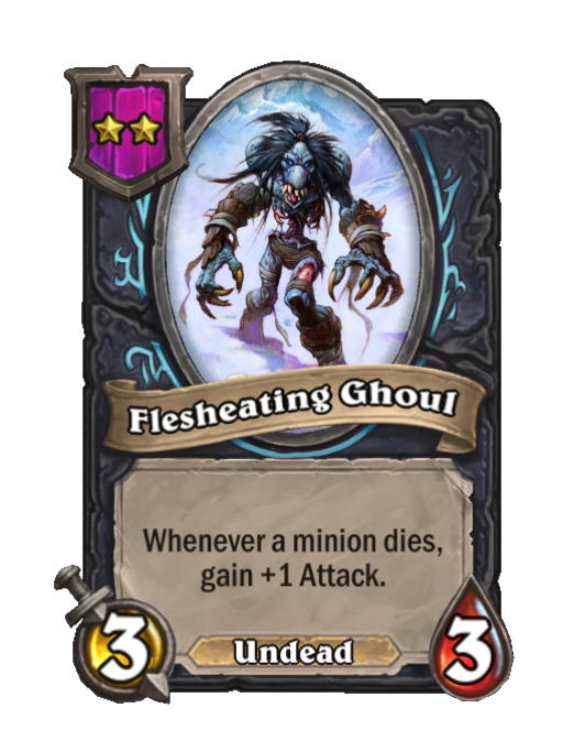 Flesheating Ghoul — Tier 2 — Undead — Minion — 3/3 — Hearthstone Battlegrounds card