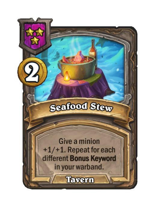 Seafood Stew — Tier 3 — Spell — Hearthstone Battlegrounds card