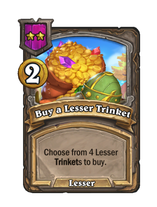 Buy a Lesser Trinket — Tier 2 — Spell — Hearthstone Battlegrounds card