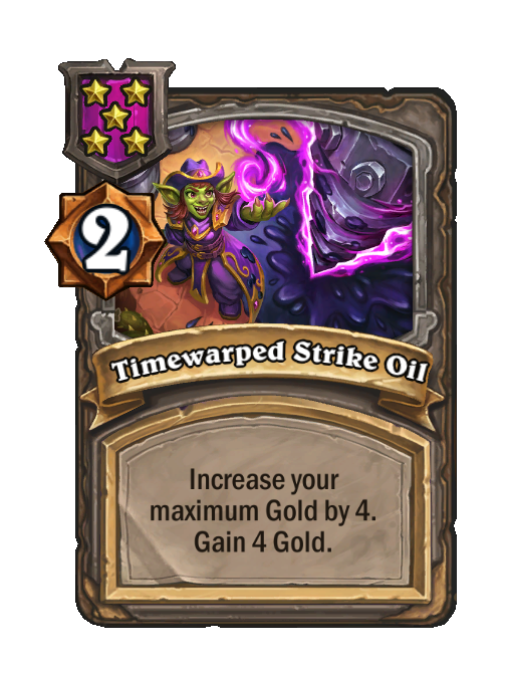 Timewarped Strike Oil — Tier 5 — Spell — Hearthstone Battlegrounds card