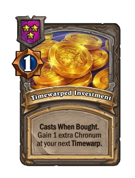 Timewarped Investment — Tier 3 — Spell — Hearthstone Battlegrounds card