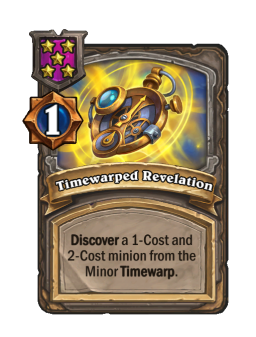 Timewarped Revelation — Tier 5 — Spell — Discover — Hearthstone Battlegrounds card