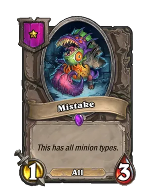 Mistake card render