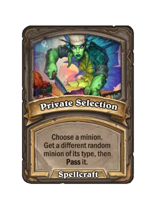 Private Selection card