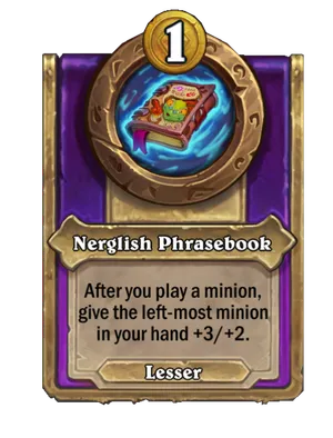 Nerglish Phrasebook card