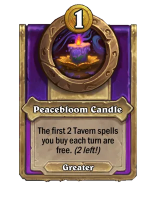 Peacebloom Candle card