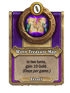 Worn Treasure Map card