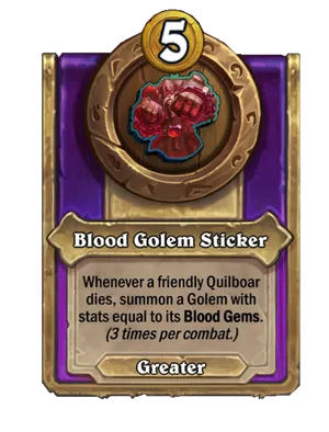 Blood Golem Sticker card