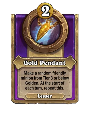 Gold Pendant card