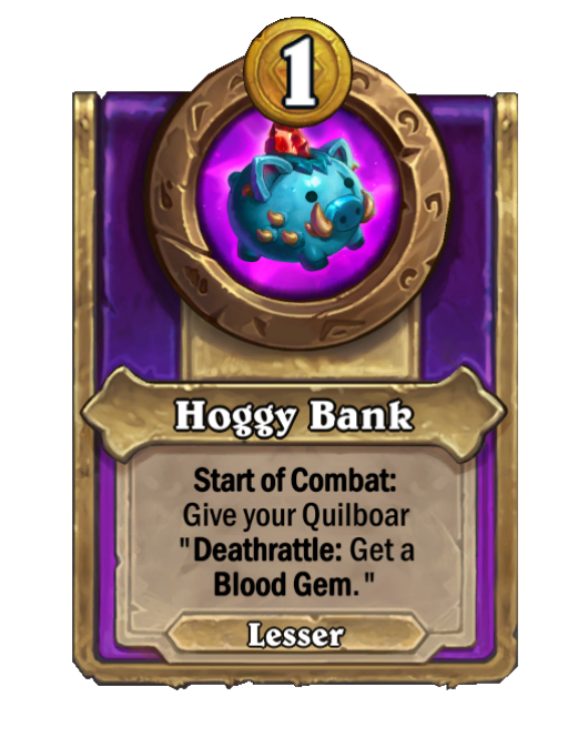 Hoggy Bank — Trinket — Start of Combat — Hearthstone Battlegrounds card
