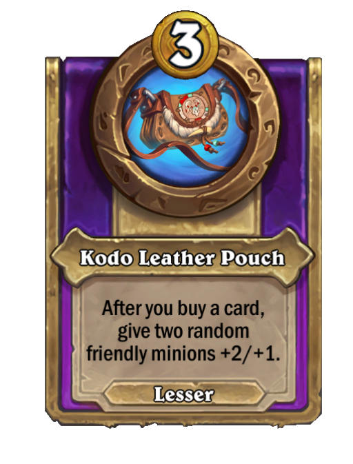 Kodo Leather Pouch — Trinket — Hearthstone Battlegrounds card