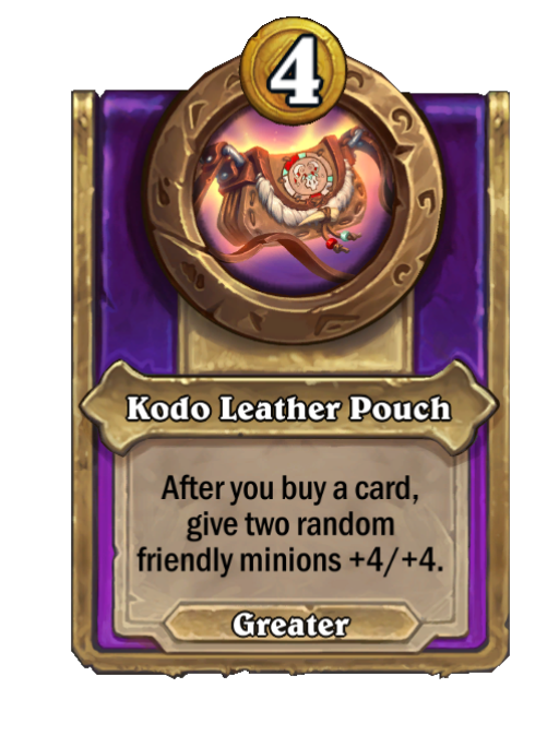 Kodo Leather Pouch — Trinket — Hearthstone Battlegrounds card