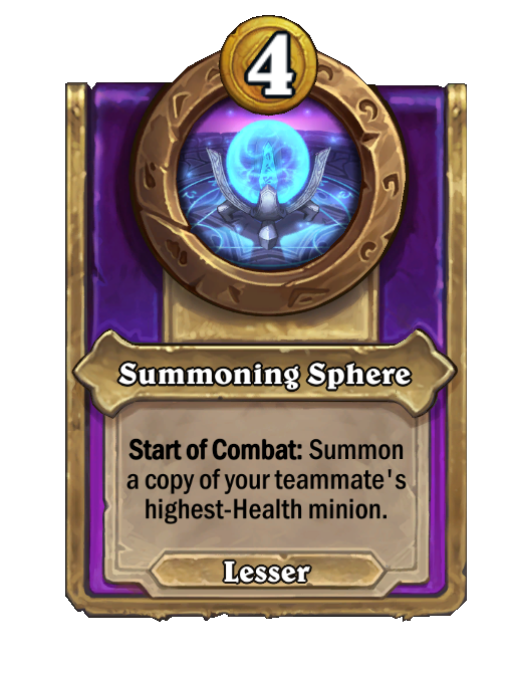 Summoning Sphere — Trinket — Start of Combat — Hearthstone Battlegrounds card