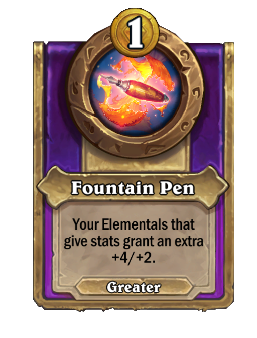 Fountain Pen — Trinket — Aura — Hearthstone Battlegrounds card